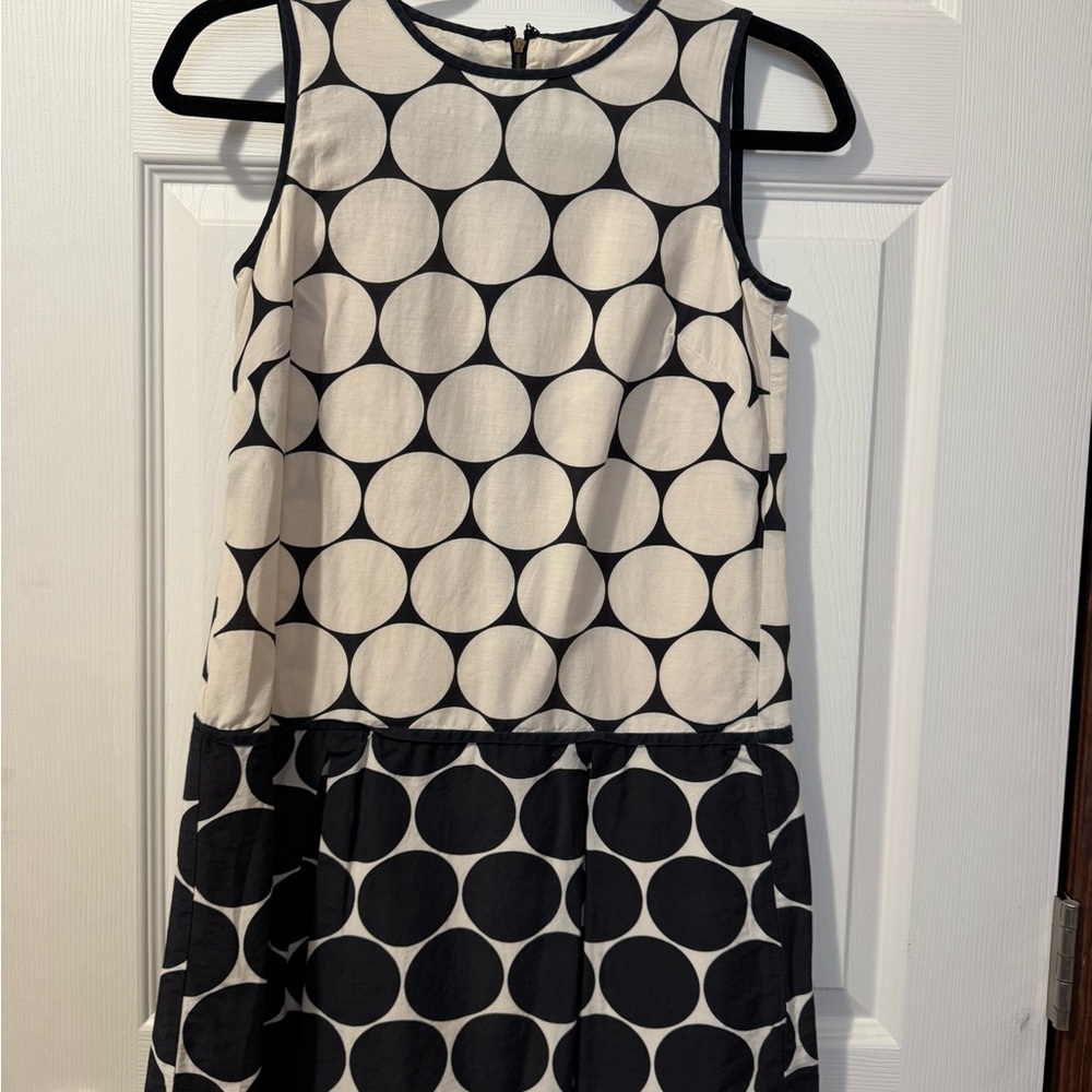 LOFT Black and White Polka Dot Mini Dress